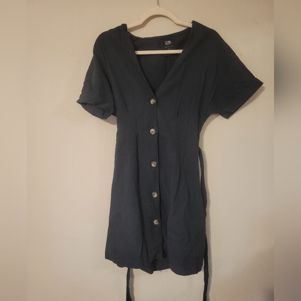 Chic Black Button-Front Mini Dress